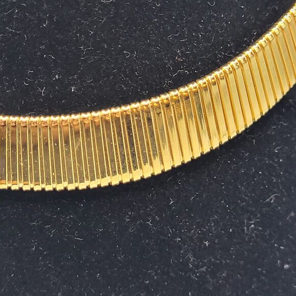 Vintage 890s Gold Cleopatra Style Omega Chain Choker Collar Necklace 17in - Picture 1 of 3